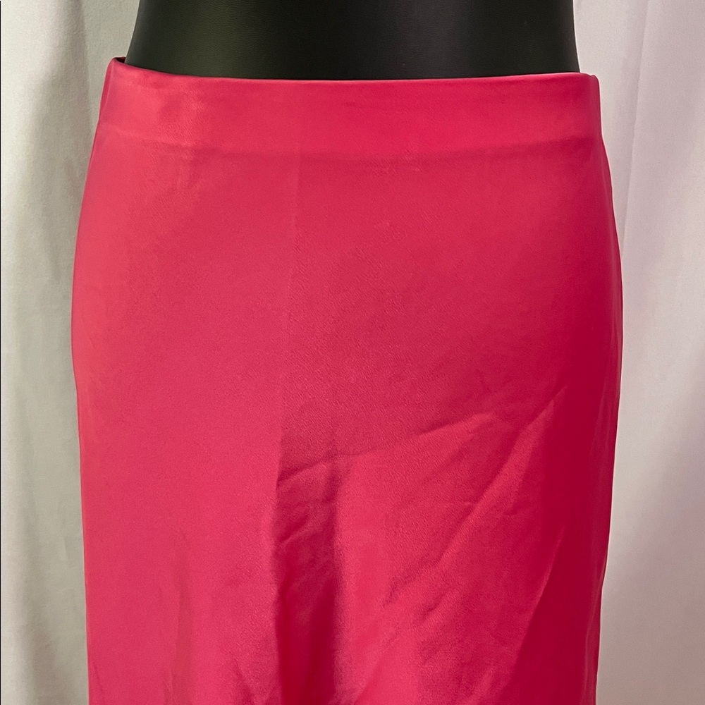 Rachel Zoe Pink Satin Midi Skirt - Picture 6 of 15